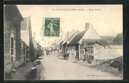 AK La Neuville-Roy, Rue Verte, Strassenansicht