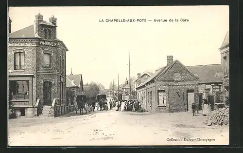 AK La Chapelle-aux-Pots, Avenue de la Gare
