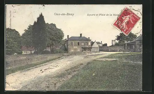 AK Ons-en-Bray, Square et Place de la Mairie