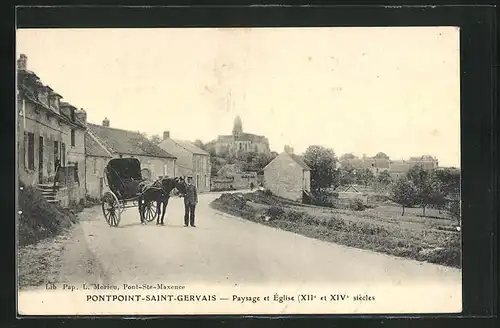 AK Pontpoint-Saint-Gervais, Paysage et Église