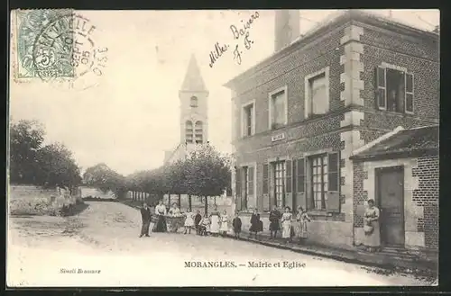 AK Morangles, Mairie et Eglise