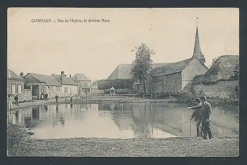 AK Campeaux, Vue de l'Eglise, la Grande Mare