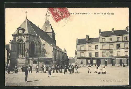 AK Neuilly-en-Thelle, La Place et l`Eglise