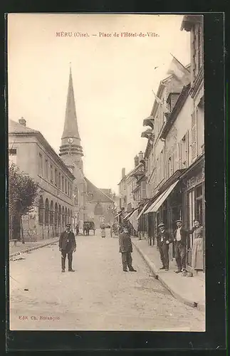 AK Méru, Place de l`Hotel-de-Ville