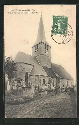 AK Mareuil-la-Motte, L`Eglise, Ansicht der Kirche