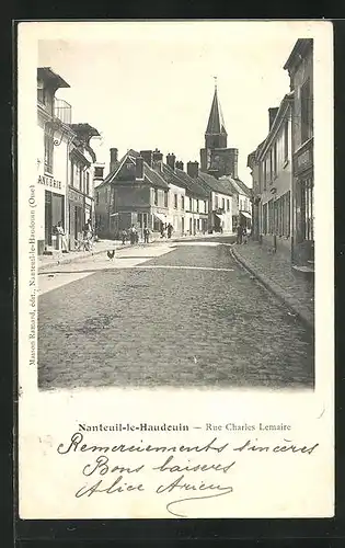 AK Nanteuil-le-Haudouin, Rue Charles Lemaire