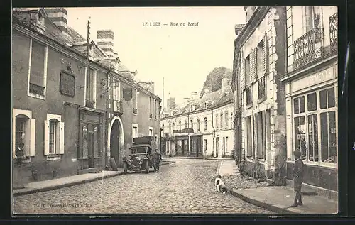 AK Le Lude, Rue du Boef, Strassenpartie