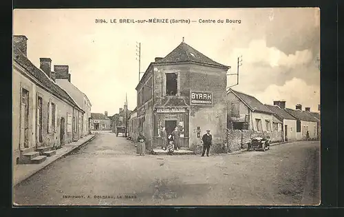 AK Le Breil-sur-Mérize, Centre du Bourg