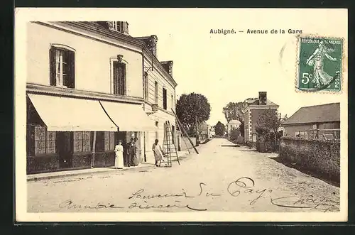AK Aubigné, Avenue de la Gare
