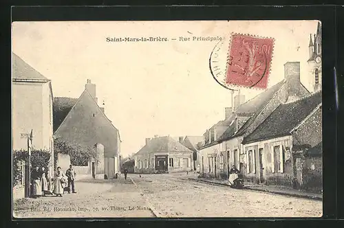 AK Saint-Mars-la-Briére, Rue Principale