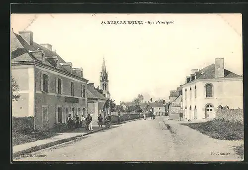 AK Saint-Mars-la-Briére, Rue Principale