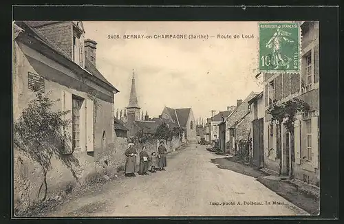 AK Bernay-en-Champagne, Route de Loué