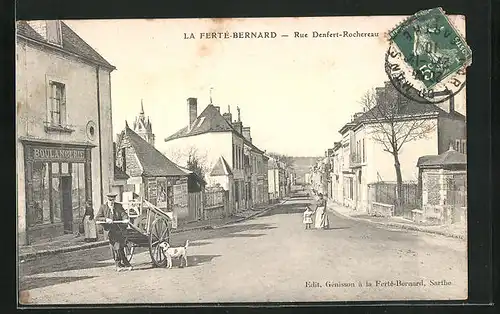 AK La Ferté-Bernard, Rue Denfert-Rochereau, Strassenpartie