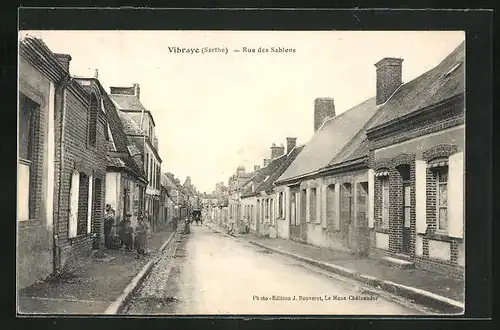 AK Vibraye, Rue des Sablons, Strassenpartie