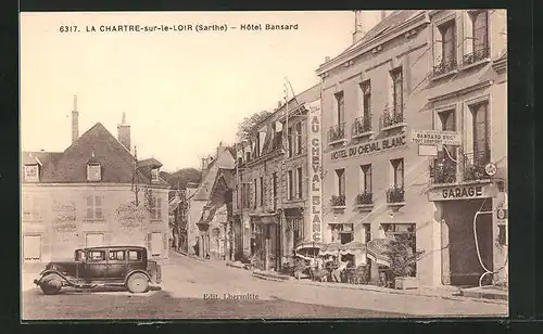 AK La Chartre-sur-le-Loir, Hôtel Bansard