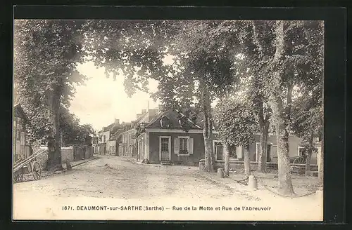 AK Beaumont-sur-Sarthe, Rue de la Motte et Rue de l'Abreuvoir