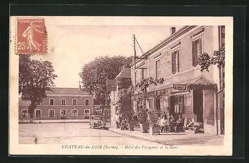 AK Chateau-du-Loir, Hotel des Voyageurs et la Gare