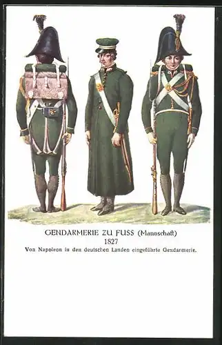 AK 75 Jahre Österr. Gendarmerie 1849 - 1924, Gendarmerie zu Fuss, 1827