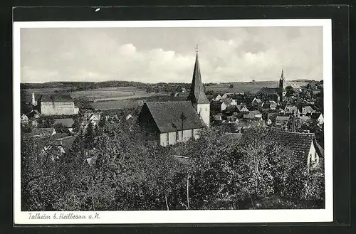 AK Talheim a. N., Ortspanorama mit Kirche