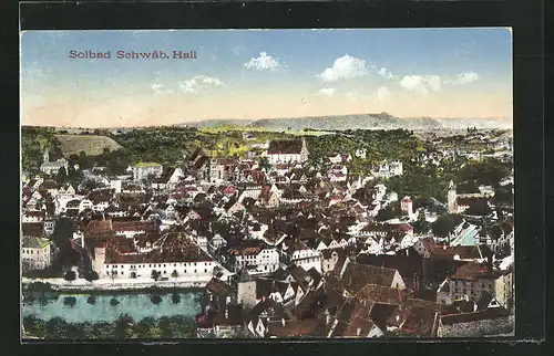 AK Schwäbisch Hall, Blick über die Dächer der Stadt