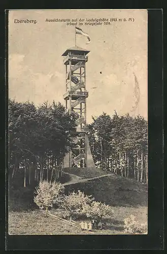 AK Ebersberg, Aussichtsturm auf der Ludwigshöhe, Erbaut 1914