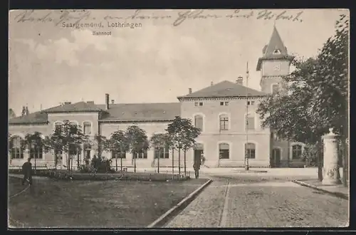 AK Saargemünd, Blick zum Bahnhof