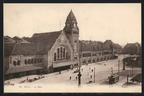 AK Metz, La Gare, Bahnhof