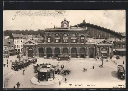 AK Lille, la Gare et Tramways