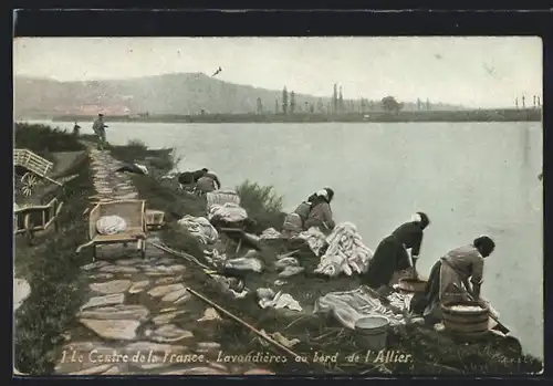 AK Lavandières au bord de l`Allier, Waschfrauen an Flussufer