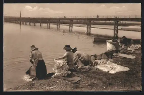 AK Vichy, Laveuses sur l`Allier, Waschfrauen