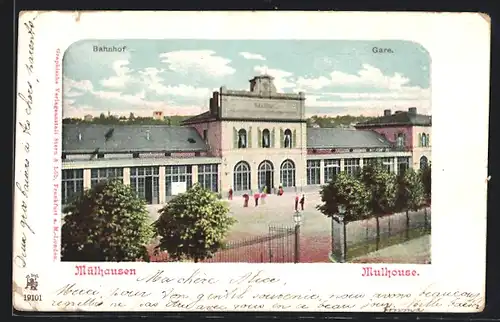 AK Mülhausen, Blick auf den Bahnhof