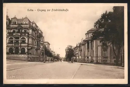 AK Gotha, Eingang zur Friedrichsstrasse