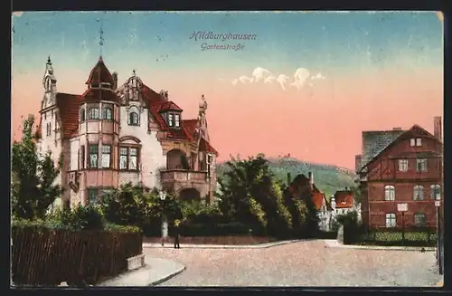 AK Hildburghausen, Gartenstrasse mit Villa