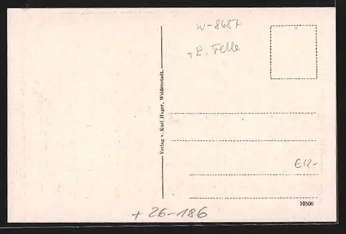 Künstler-AK Eugen Felle: Weissenstadt / Fichtelgeb., Gesamtansicht mit Umgebung