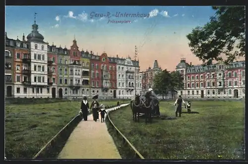 AK Gera-R.-Untermhaus, Prinzenplatz, AK-Reklame rückseitig