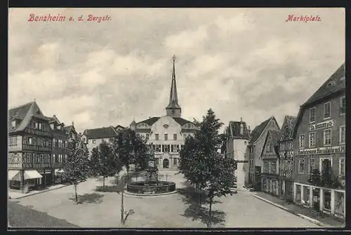 AK Bensheim a. d. Bergstr., Marktplatz