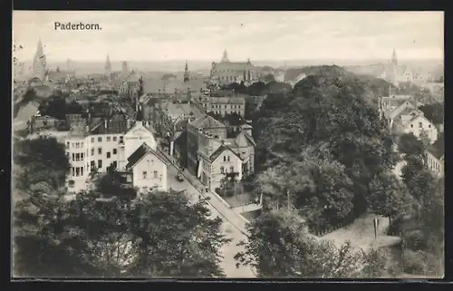 AK Paderborn, Blick über die Dächer der Stadt