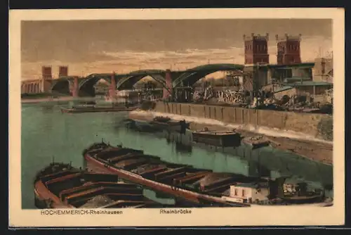 AK Hochemmerich-Rheinhausen, Blick zur Rheinbrücke
