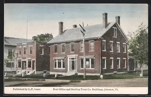 AK Johnson, VT, Post Office ans Sterling Trust Co. Building