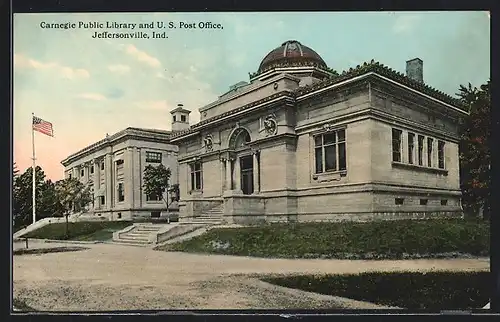 AK Jeffersonville, IN, Post Office, Carnegie Public Library