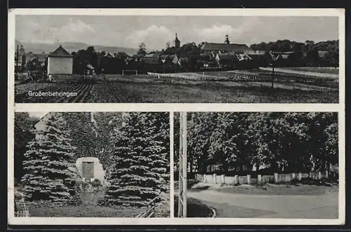 AK Grossenbehringen, Panorama & Denkmal