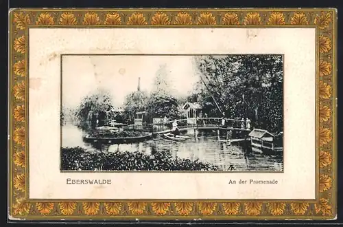 Passepartout-AK Eberswalde, an der Promenade
