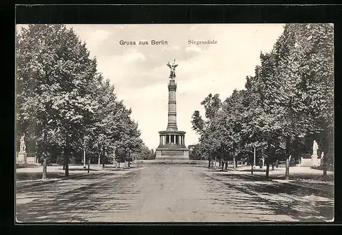 AK Berlin, Siegesallee mit Siegessäule