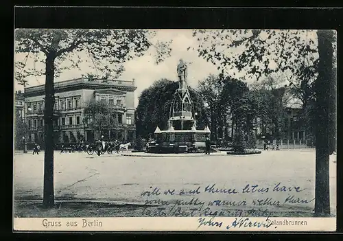 AK Berlin-Tiergarten, Kemperplatz mit Rolandbrunnen
