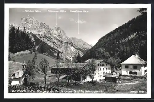AK Weissbach bei Lofer, Hirschbichl, Übergang vom Berchtesgadner Land ins Salzburgerland