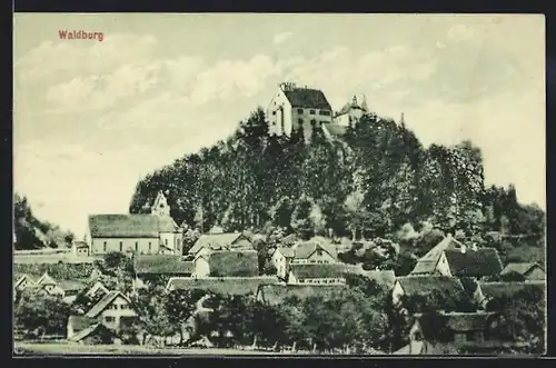 AK Waldburg, Gesamtansicht mit Kirche und Schloss