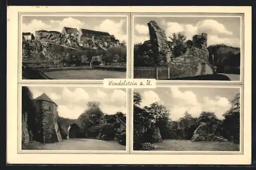 AK Wendelstein a. U., verschiedene Ansichten der Burgruine