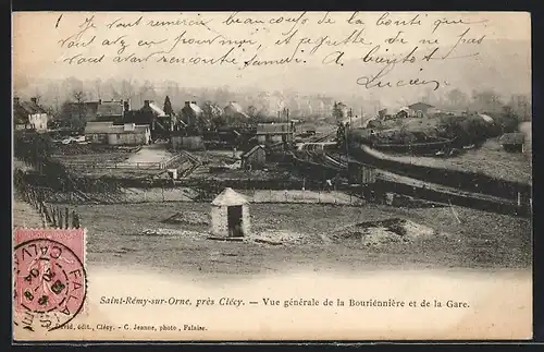 AK Saint-Rémy-sur-Orne, Vue générale de la Bouriénnière et de la Gare