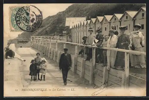 AK Hennequeville, Les Cabines, Strandkabinen