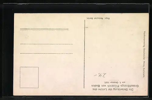 AK Beisetzung des Grossherzogs von Baden am 7.10.1907